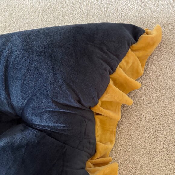 NWOT! Dark Grey/Gold Velvet Backrest Bed Pillow - Picture 4 of 7